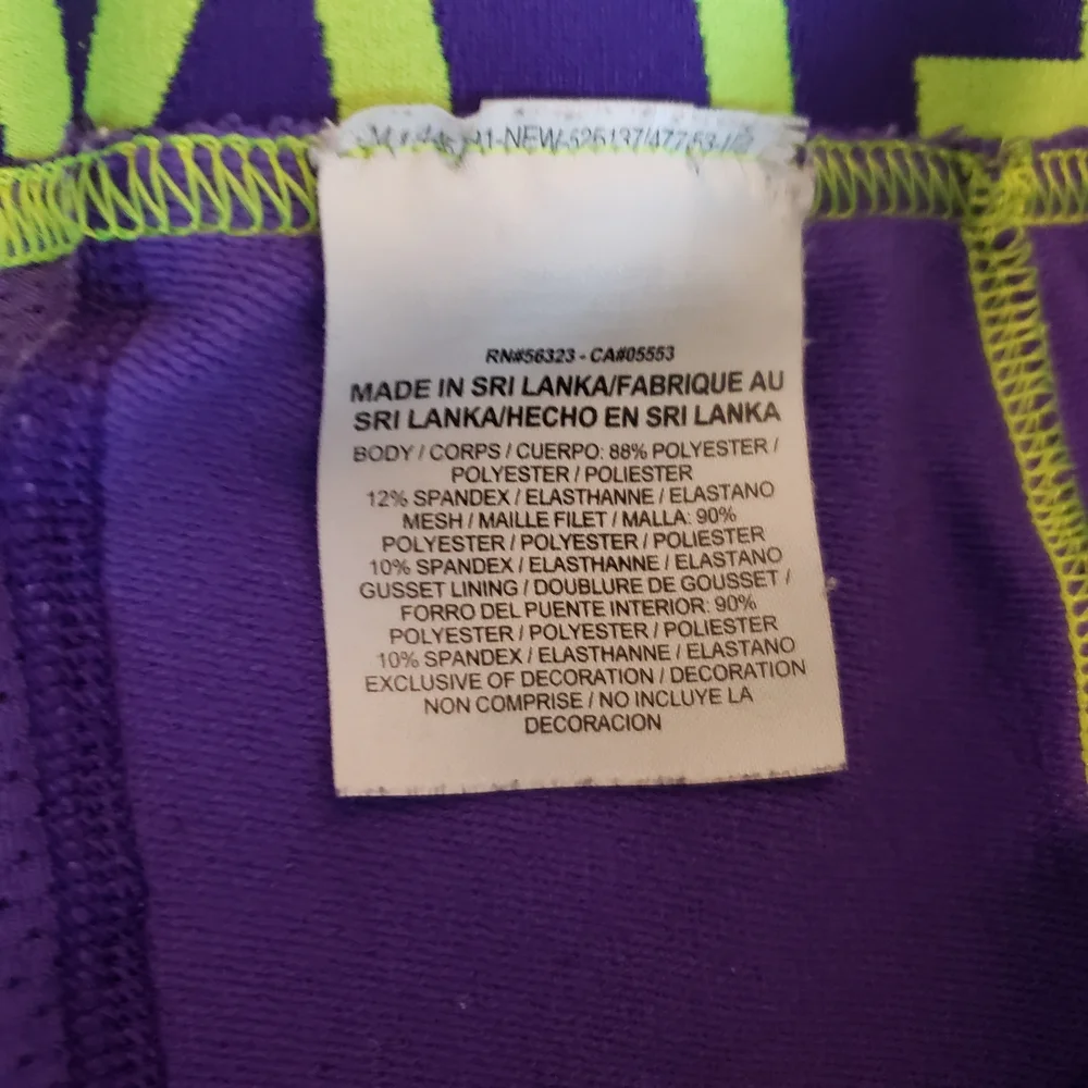 Nike Pro Combat HYPERWARM Purple and Green Leggings - Picture 6 of 8